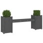 vidaXL Banco con jardineras madera maciza de pino gris 180x36x63 cm