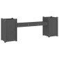 vidaXL Banco con jardineras madera maciza de pino gris 180x36x63 cm
