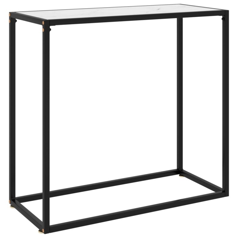 vidaXL Mesa consola vidrio templado blanco 80x35x75 cm vidaXL Mesa consola vidrio templado blanco 80x35x75 cm
