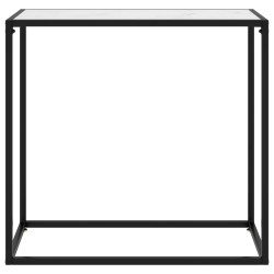 vidaXL Mesa consola vidrio templado blanco 80x35x75 cm