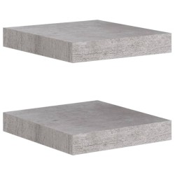 vidaXL Estante flotante pared 2 uds MDF gris hormigón 23x23,5x3,8 cm