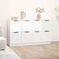vidaXL Aparadores 2 uds madera contrachapada blanco brillo 60x30x70 cm vidaXL Aparadores 2 uds madera contrachapada blanco brillo 60x30x70 cm