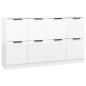 vidaXL Aparadores 2 uds madera contrachapada blanco brillo 60x30x70 cm vidaXL Aparadores 2 uds madera contrachapada blanco brillo 60x30x70 cm