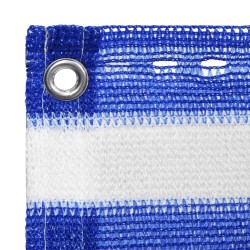 vidaXL Toldo para balcón HDPE azul y blanco 75x600 cm