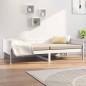 vidaXL Sofá cama madera maciza de pino blanco 90x190 cm