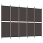 vidaXL Biombo divisor de 5 paneles de tela marrón 250x180 cm vidaXL Biombo divisor de 5 paneles de tela marrón 250x180 cm