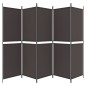 vidaXL Biombo divisor de 5 paneles de tela marrón 250x180 cm vidaXL Biombo divisor de 5 paneles de tela marrón 250x180 cm