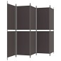 vidaXL Biombo divisor de 5 paneles de tela marrón 250x180 cm vidaXL Biombo divisor de 5 paneles de tela marrón 250x180 cm