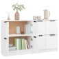 vidaXL Aparadores 2 uds madera contrachapada blanco brillo 60x30x70 cm vidaXL Aparadores 2 uds madera contrachapada blanco brillo 60x30x70 cm