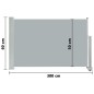 vidaXL Toldo lateral retráctil de jardín gris 60x300 cm vidaXL Toldo lateral retráctil de jardín gris 60x300 cm