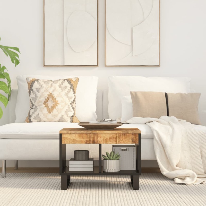 vidaXL Mesa de centro de madera maciza mango 55x50x40 cm vidaXL Mesa de centro de madera maciza mango 55x50x40 cm