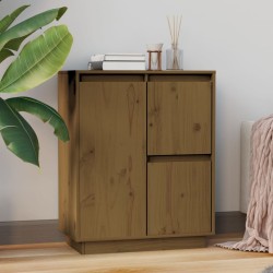 vidaXL Aparador de madera maciza de pino marrón miel 60x34x75 cm