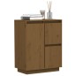 vidaXL Aparador de madera maciza de pino marrón miel 60x34x75 cm vidaXL Aparador de madera maciza de pino marrón miel 60x34x75 cm