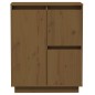 vidaXL Aparador de madera maciza de pino marrón miel 60x34x75 cm vidaXL Aparador de madera maciza de pino marrón miel 60x34x75 cm