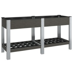 vidaXL Arriate de jardín con estante WPC gris 175x50x75 cm