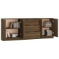 vidaXL Aparador de 3 piezas madera contrachapada marrón roble vidaXL Aparador de 3 piezas madera contrachapada marrón roble