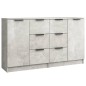 vidaXL Aparadores 2 uds madera contrachapada gris hormigón 60x30x70 cm