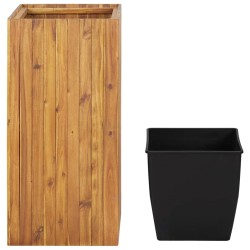 vidaXL Arriate de madera maciza de acacia 43,5x43,5x90 cm