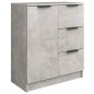 vidaXL Aparadores 2 uds madera contrachapada gris hormigón 60x30x70 cm