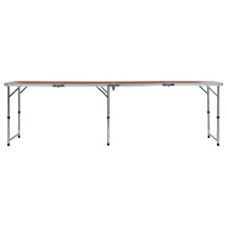 vidaXL Mesa de camping plegable de aluminio 240x60 cm