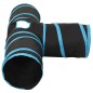 vidaXL Túnel para gatos 3 vías negro y azul poliéster 90 cm vidaXL Túnel para gatos 3 vías negro y azul poliéster 90 cm