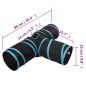 vidaXL Túnel para gatos 3 vías negro y azul poliéster 90 cm vidaXL Túnel para gatos 3 vías negro y azul poliéster 90 cm