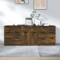 vidaXL Aparador de 3 piezas madera contrachapada color roble ahumado vidaXL Aparador de 3 piezas madera contrachapada color roble ahumado
