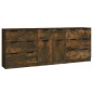 vidaXL Aparador de 3 piezas madera contrachapada color roble ahumado vidaXL Aparador de 3 piezas madera contrachapada color roble ahumado