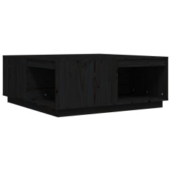 vidaXL Mesa de centro madera maciza de pino negro 100x101x40,5 cm