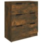 vidaXL Aparador de 3 piezas madera contrachapada color roble ahumado vidaXL Aparador de 3 piezas madera contrachapada color roble ahumado