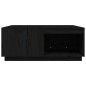vidaXL Mesa de centro madera maciza de pino negro 100x101x40,5 cm