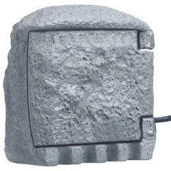 vidaXL Enchufe de jardín 4 ranuras control remoto poliresina gris