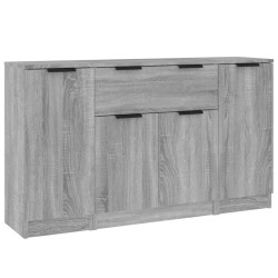 vidaXL Aparadores 3 piezas madera contrachapada gris Sonoma