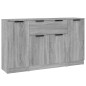 vidaXL Aparadores 3 piezas madera contrachapada gris Sonoma vidaXL Aparadores 3 piezas madera contrachapada gris Sonoma
