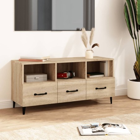 vidaXL Mueble para TV madera contrachapada color roble 102x35x50 cm