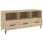 vidaXL Mueble para TV madera contrachapada color roble 102x35x50 cm