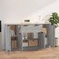 vidaXL Aparadores 3 piezas madera contrachapada gris Sonoma vidaXL Aparadores 3 piezas madera contrachapada gris Sonoma