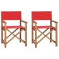vidaXL Sillas de director plegables 2 unidades madera maciza teca rojo vidaXL Sillas de director plegables 2 unidades madera maciza teca rojo