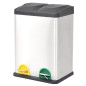 vidaXL Cubo de reciclaje y basura con pedal acero inoxidable 36 L vidaXL Cubo de reciclaje y basura con pedal acero inoxidable 36 L