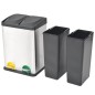 vidaXL Cubo de reciclaje y basura con pedal acero inoxidable 36 L vidaXL Cubo de reciclaje y basura con pedal acero inoxidable 36 L