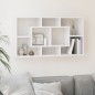 vidaXL Estantería de pared con 8 compartimentos blanco brillante