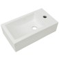 vidaXL Lavabo con agujero grifo rectangular cerámica 46x25,5x12 blanco vidaXL Lavabo con agujero grifo rectangular cerámica 46x25,5x12 blanco