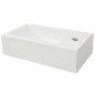 vidaXL Lavabo con agujero grifo rectangular cerámica 46x25,5x12 blanco vidaXL Lavabo con agujero grifo rectangular cerámica 46x25,5x12 blanco