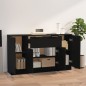 vidaXL Aparadores 3 piezas madera contrachapada negro vidaXL Aparadores 3 piezas madera contrachapada negro