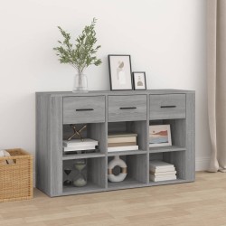 vidaXL Aparador de madera contrachapada gris Sonoma 100x30x59,5 cm