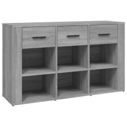 vidaXL Aparador de madera contrachapada gris Sonoma 100x30x59,5 cm