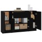 vidaXL Aparadores 3 piezas madera contrachapada negro vidaXL Aparadores 3 piezas madera contrachapada negro