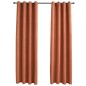 vidaXL Cortinas opacas y aros de metal 2 piezas color óxido 140x245 cm vidaXL Cortinas opacas y aros de metal 2 piezas color óxido 140x245 cm