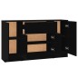 vidaXL Aparadores 3 piezas madera contrachapada negro vidaXL Aparadores 3 piezas madera contrachapada negro