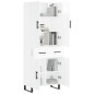 vidaXL Aparador alto madera contrachapada blanco brillo 69,5x34x180 cm vidaXL Aparador alto madera contrachapada blanco brillo 69,5x34x180 cm